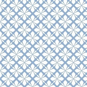 Classic Tiled Floral Geometric in Blue-Gray and White - Small - Muted Blue Geometric, Classic Blue and White Geometric, Hamptons Geometric