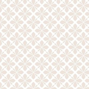 Classic Tiled Floral Geometric in White and Light Beige - Small - Neutral Tiled Geometric, Classic Neutral Geometric, Soft Neutrals
