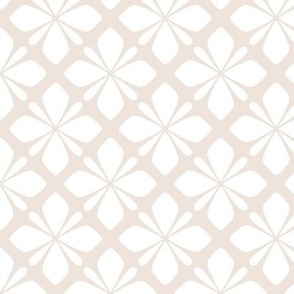 Classic Tiled Floral Geometric in Light Beige and White - Medium - Neutral Tiled Geometric, Classic Neutral Geometric, Soft Neutrals
