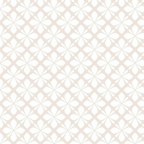 Classic Tiled Floral Geometric in Light Beige and White - Small - Neutral Tiled Geometric, Classic Neutral Geometric, Soft Neutrals
