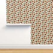 Small Pinecones and Pine Sprigs Polka Dot on Natural Tan