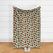Large Pinecones and Pine Sprigs Polka Dot on Soft Mint