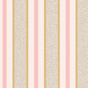 Cabana Linen Stripes - Gold and Pink