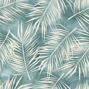 palm fronds - teal