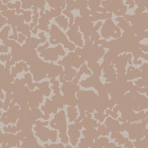 LARGE ABSTRACT CARNATION TEXTURED HAND DRAWN CAMOUFLAGE FLORAL EARTH TONE WARM SAND AND PINK BEIGE