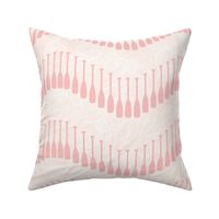 canoe oar paddle chevron wave - pink and cream
