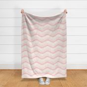 canoe oar paddle chevron wave - pink and cream