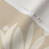 Linen Textured oriental ornaments white beige
