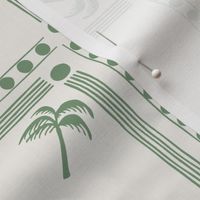 SMALL MODERN TROPICAL SUMMER BEACH TILE CHECK SPOTS LINES-OLIVE SAGE GREEN AND WHITE