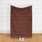 Aztec stripes - shades of red, maroon, ochre 