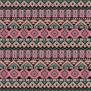  Aztec stripes - shades of green and pink