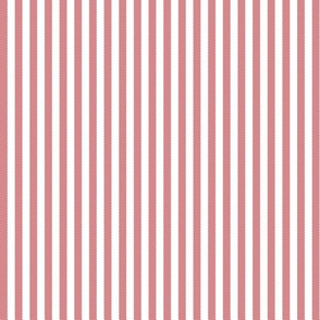 vertical ticking stripes in red on white | small