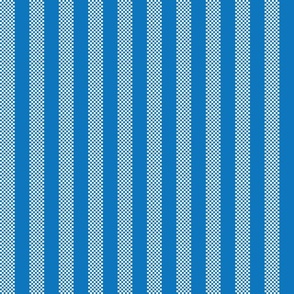 vertical ticking stripes in white on vibrant blue | medium