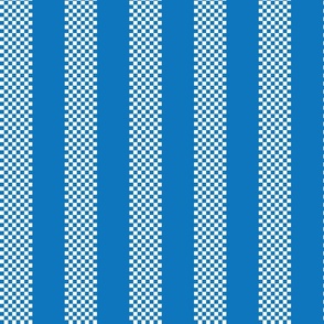 vertical ticking stripes in white on vibrant blue | large