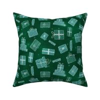 M // Shimmering Gift Boxes in Emerald green & Silver