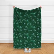 L // Glittery Snowflakes Design in emerald green & Silver