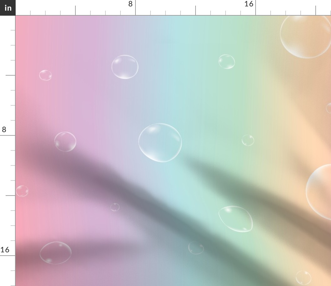 Rainbow bubbles party: gradient mixed colors: Soft Pink, Lavender, Sky Blue, Mint Green, Peach - sparkling