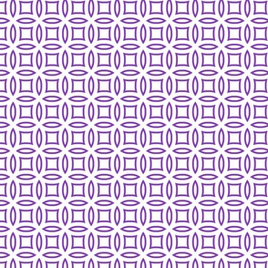 Seamless beautiful tile pattern with purple circles and squares on white background