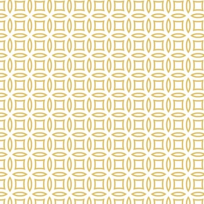 Seamless beautiful tile pattern with yellow circles and squares on white background