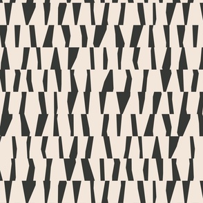 Abstract Graphic Zebra Animal Skin Stripes - Cream on Charcoal Grey