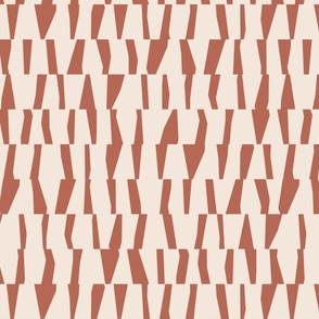 Abstract Graphic Zebra Animal Skin Stripes - Cream on Terracotta
