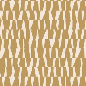 Abstract Graphic Zebra Animal Skin Stripes - Gold on Cream