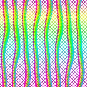 FISHNET RAINBOW STRIPES-WHITE