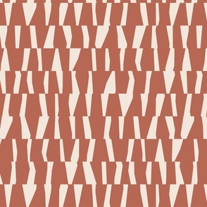 Abstract Graphic Zebra Animal Skin Stripes - Terracotta on Cream