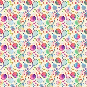 Court sports rainbow cream background extra small