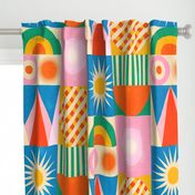 Bauhaus Geometric Shapes in Vivid Party Colors Large