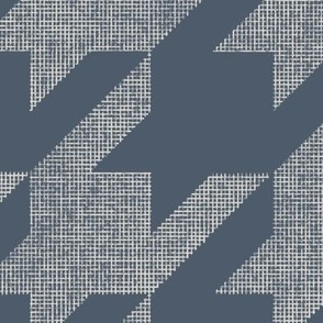 houndstooth_weave - inky blue_ subtle grey - hand drawn textured geometric plaid