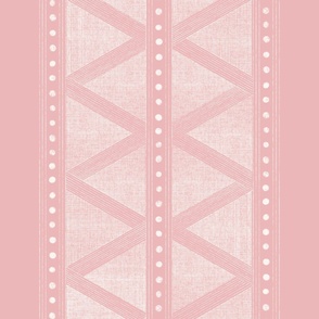 Tribal Geometric Weave - all white_ true pink - texture border stripes