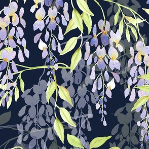 wisteria- watercolor hand painted-big scale-2024