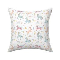colourful unicorn-white (big pattern)