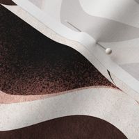 MID MOD ogee in chocolate dark warm brown burnt umber, peach blush, black and off white | tonal textured neutral geometric structure wallpaper | medium