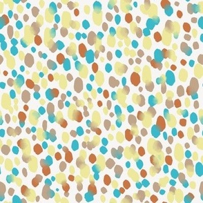 (S) colorful watercolor dots aqua lime