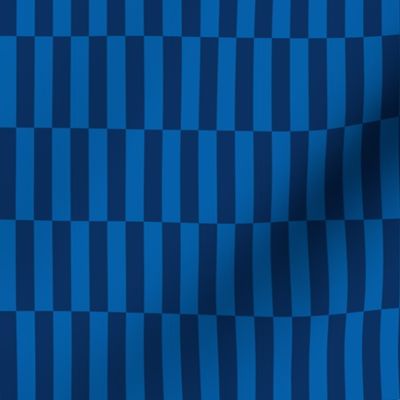 wide vertical block stripes two tone blue | small