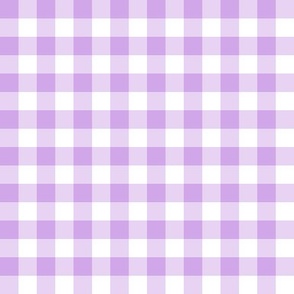 Gingham lilac half inch vichy checks, plaid, traditional, cottagecore, country, white