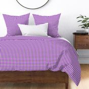 Gingham violet purple 2 half inch vichy checks, plaid, traditional, cottagecore, country, white