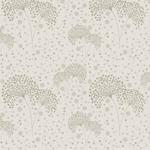 Dandelion Dots in Greige Beige Gray, Medium