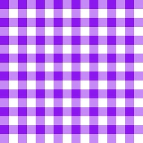 Gingham violet purple half inch vichy checks, plaid, traditional, cottagecore, country, white, amethyst