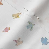 Colourful bird-white(small pattern)