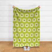 Retro-beige-white-geometric-sun-with-darky-gray-cat-face-on-bold-bright-retro-green-XL-jumbo