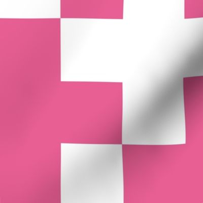Counterchanged Crosses in Pink and White