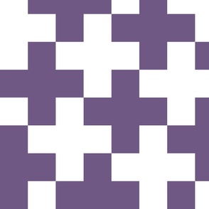 Counterchanged Crosses in Grayed Purple and White
