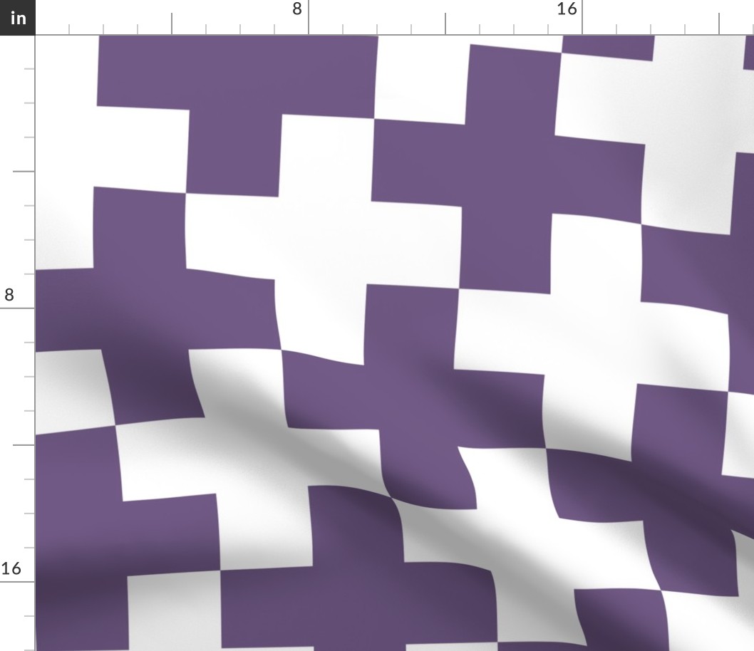 Counterchanged Crosses in Grayed Purple and White