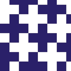 Counterchanged Crosses in Dark Blue and White