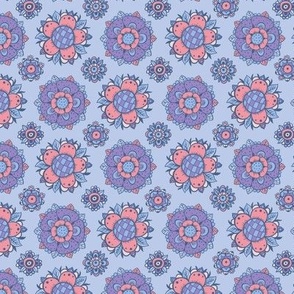 Blue floral rosette