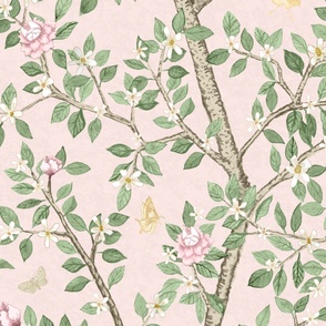 Custom Courtney Version 4 Pale Pink CLIMBING CITRUS GROVE with Peonies