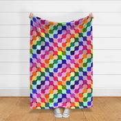 Rainbow Party Double Wavy Warped Optical Illusion Large Scale